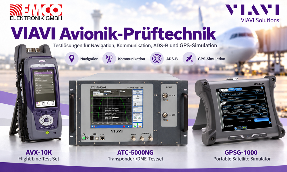 Avionik-Prüftechnik von VIAVI: Navigation, ADS-B und GPS testen
