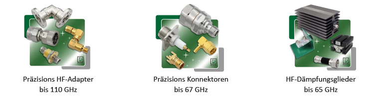 BRACKE Präzisions-HF-Adapter bis 110 GHz, Präzisions-Steckverbinder bis 67 GHz und HF-Dämpfungsglieder bis 65 GHz